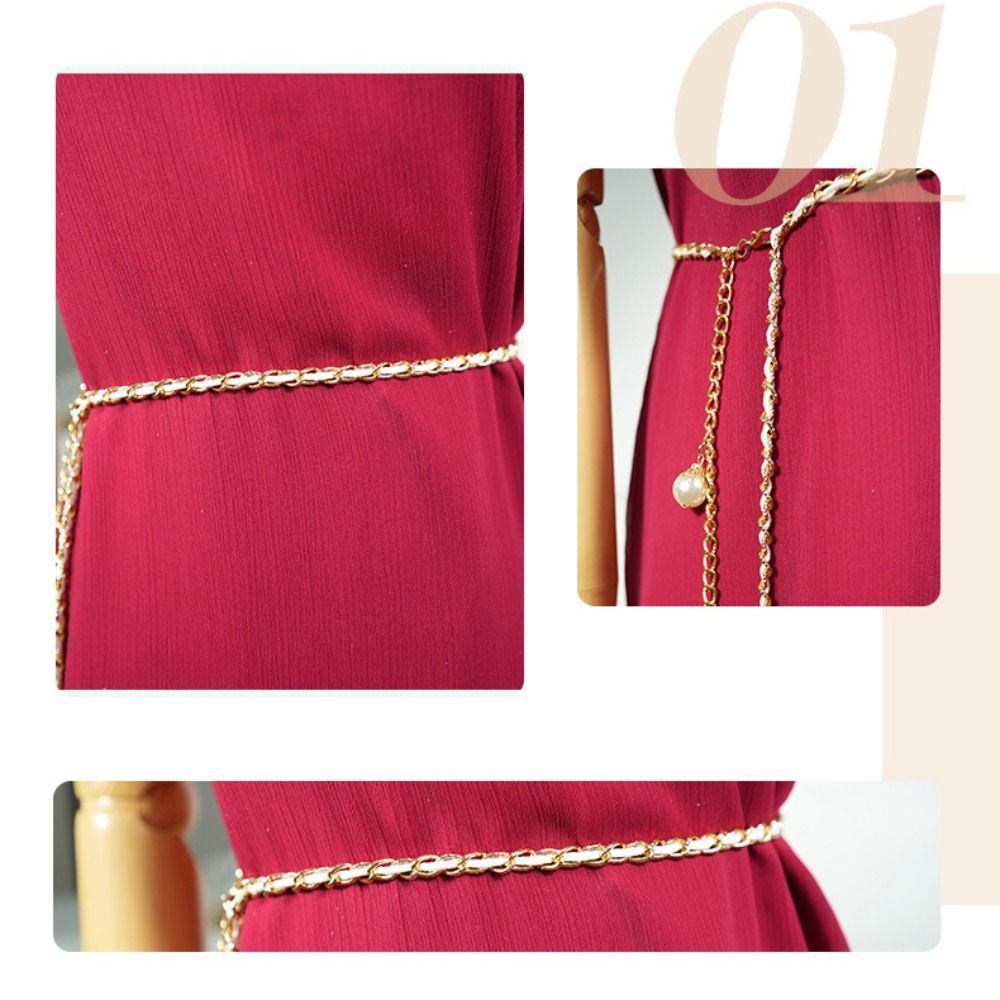 Metallhaken Taillenkette Verstellbare Kette Taillenband Leder Metallkette Gürtel Taillendekoration