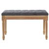 Upholstered Bench, 16"W Ottoman Bench, End of Bed Bench with Foam Padded Cushion and Rubberwood Legs, Tufted Footrest Stool Entryway Bench for Dining