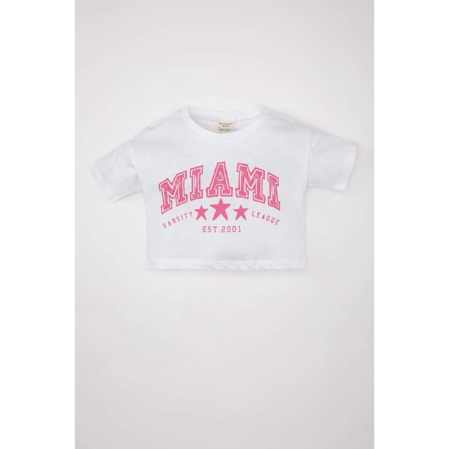 

Футболка с короткими рукавами и круглым вырезом для маленьких девочек C9492a524sm 4-5 Yaş