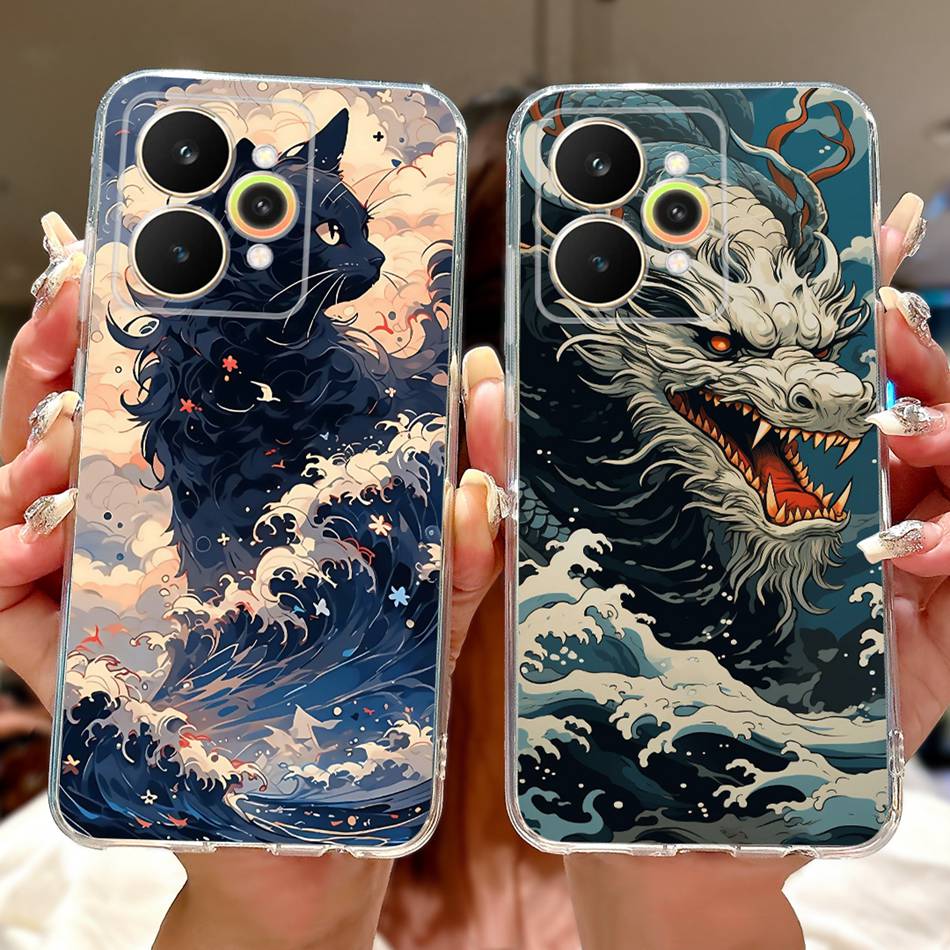 For Realme 15 15Pro Cool Dragon Tiger Painted Phone Case For Realme 15 Pro Realme15 5G Soft Silicone TPU Cases