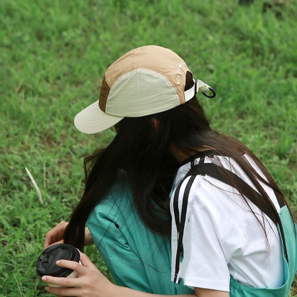 Waterproof Curved Brim Golf Hat Splicing Flat-brimmed Cap Casual Quick-drying Dad Hat  Fishing
