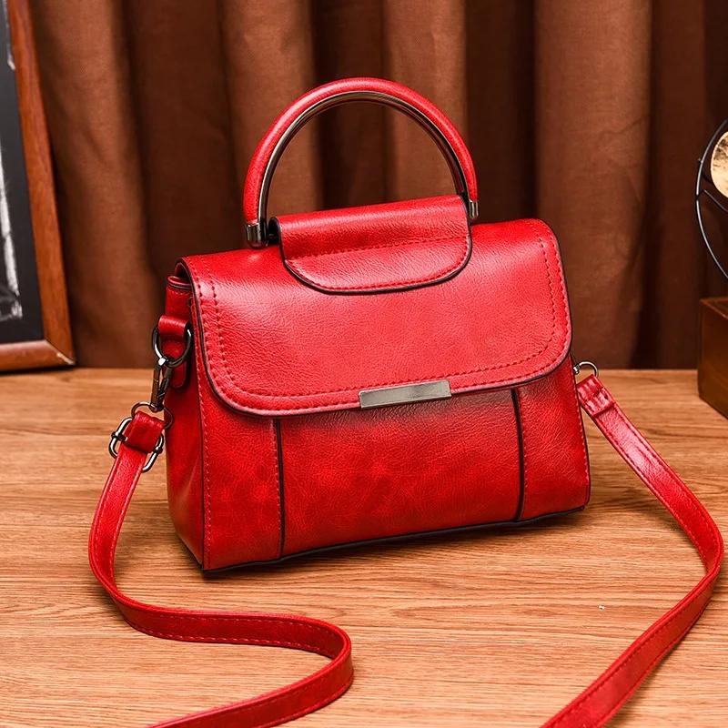 New Retro Fashi Pattern Leather Crossbody Bags for Women Designer Small Handbags Chain Shoulder Messenger Bag Mini Purses