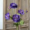 New 6 Heads Peony Artificial Flower with Buds Silk Fake Flower Long-branch Decorative Artificial Faux Plants Wedding Decoration