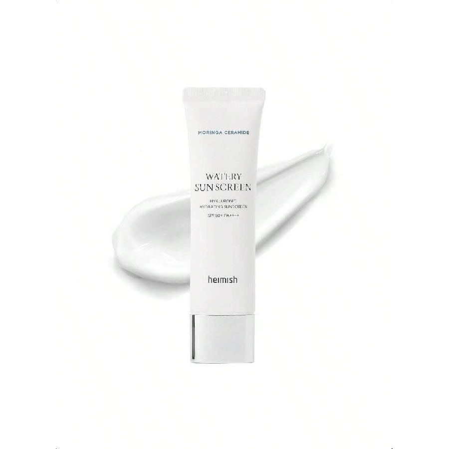 

heimish Moringa Ceramide Hyaluronic Hydrating Watery Sunscreen 50 мл - увлажняющий крем для лица SPF, ежедневный солнцезащитный крем для лица, широкий спектр SPF 50 Spectrum SPF 50