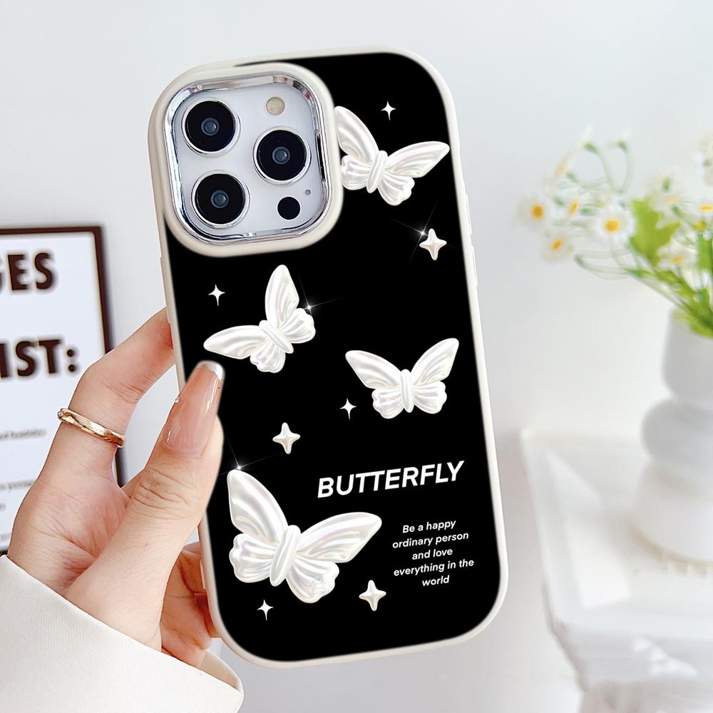 LZ4 Butterfly art design Soft Phone Case for Samsung S24 Ultra S23 Plus S21 FE A16 A54 A52 A06 Infinix Hot 40 30i Lens Protection Shockproof Cover