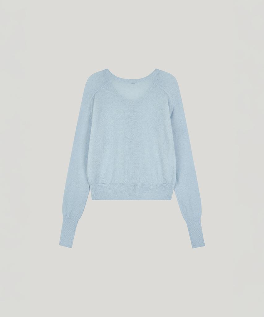 Poeteuseoul Signature Alpaca Cardigan_Ice Blue