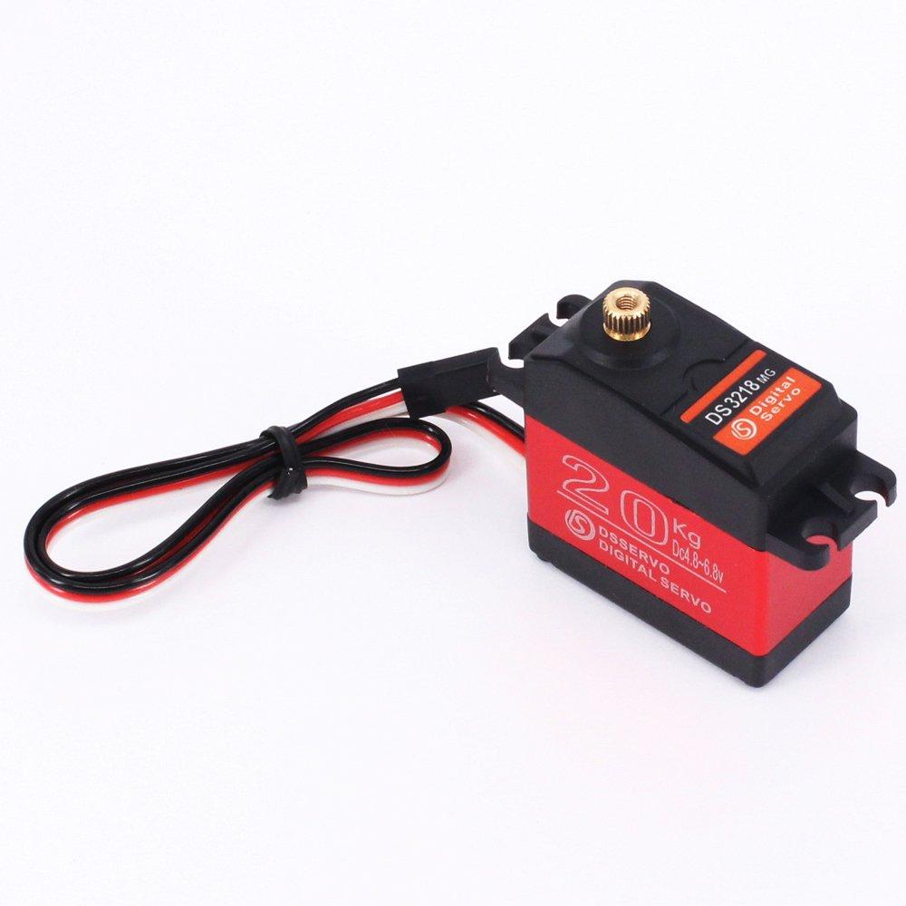 Zosky DS3218 20kg High Torque Full Metal Digital Steering Servo, Waterproof, Compatible with Baja RC Cars (180°)