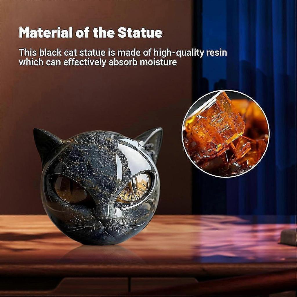 Luxury Black Cat Stone Sculpture  Elegant Home Dcor & Gift-Ready Art Piece, Mementofor Mini Tiny Cat, Gifts for Cat Lovers Women Men