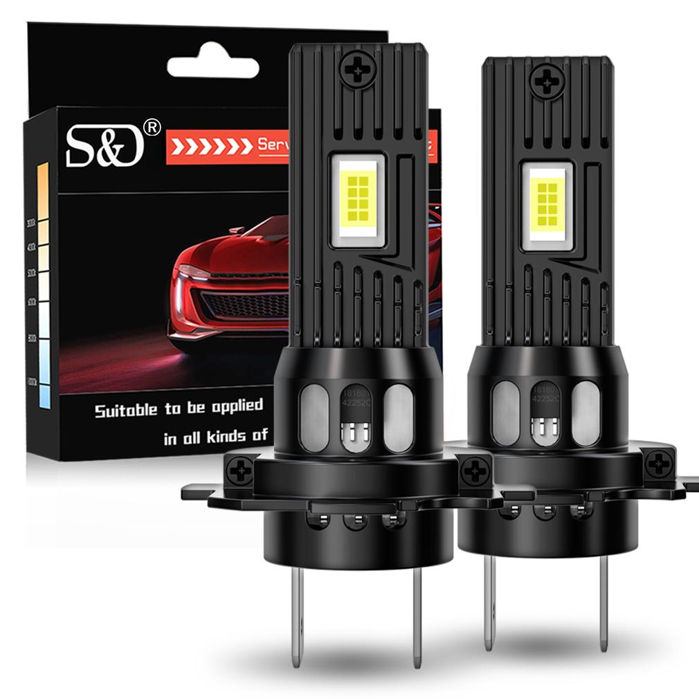 2 bombillas LED para faros delanteros H4 H7 de 20000 lúmenes 1:1 Mini Lámpara LED Canbus H11 H8 9005 HB3 9006 HB4 Faro delantero de coche sin ventilador Luz DRL Faros antiniebla automáticos 12V 6500K Blanco
