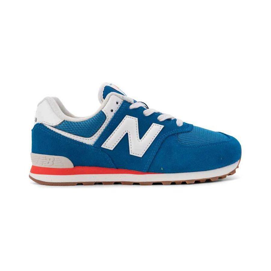 New Balance Nb 574 Color Block Sports Low Top Kids Running Shoes Kids Running Shoes Cerulean-Blue PC574HC2