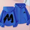 Unisex Trendy High Street M-Print Zipper Hooded Sweatshirt for Spring and Autumn