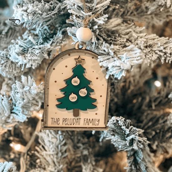 

Семейное деревянное рождественское деревянное кулон с ремешком с гладкими краями, без заусенцев, подвесное украшение для рождественской елки