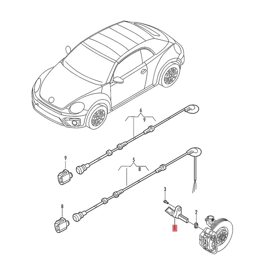 Suitable for Passat B6 Golf CC A3 S3 Q3 TT WHT003856 WHT003857 WHT003858A WHT003859A Wheel Speed Sensor