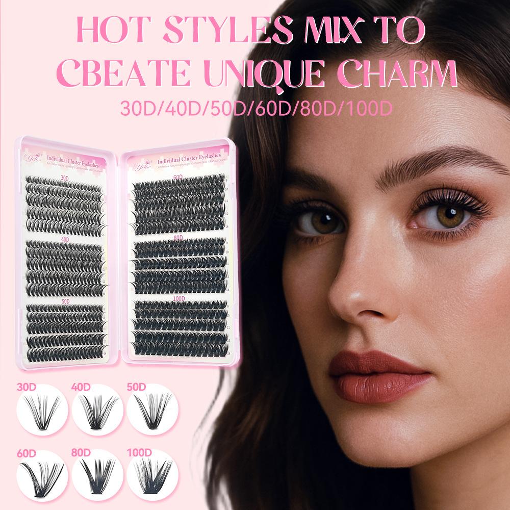 False Eyelash Book Glue Large Capacity Mixed Single Cluster Segmented 30D40D50D Hair