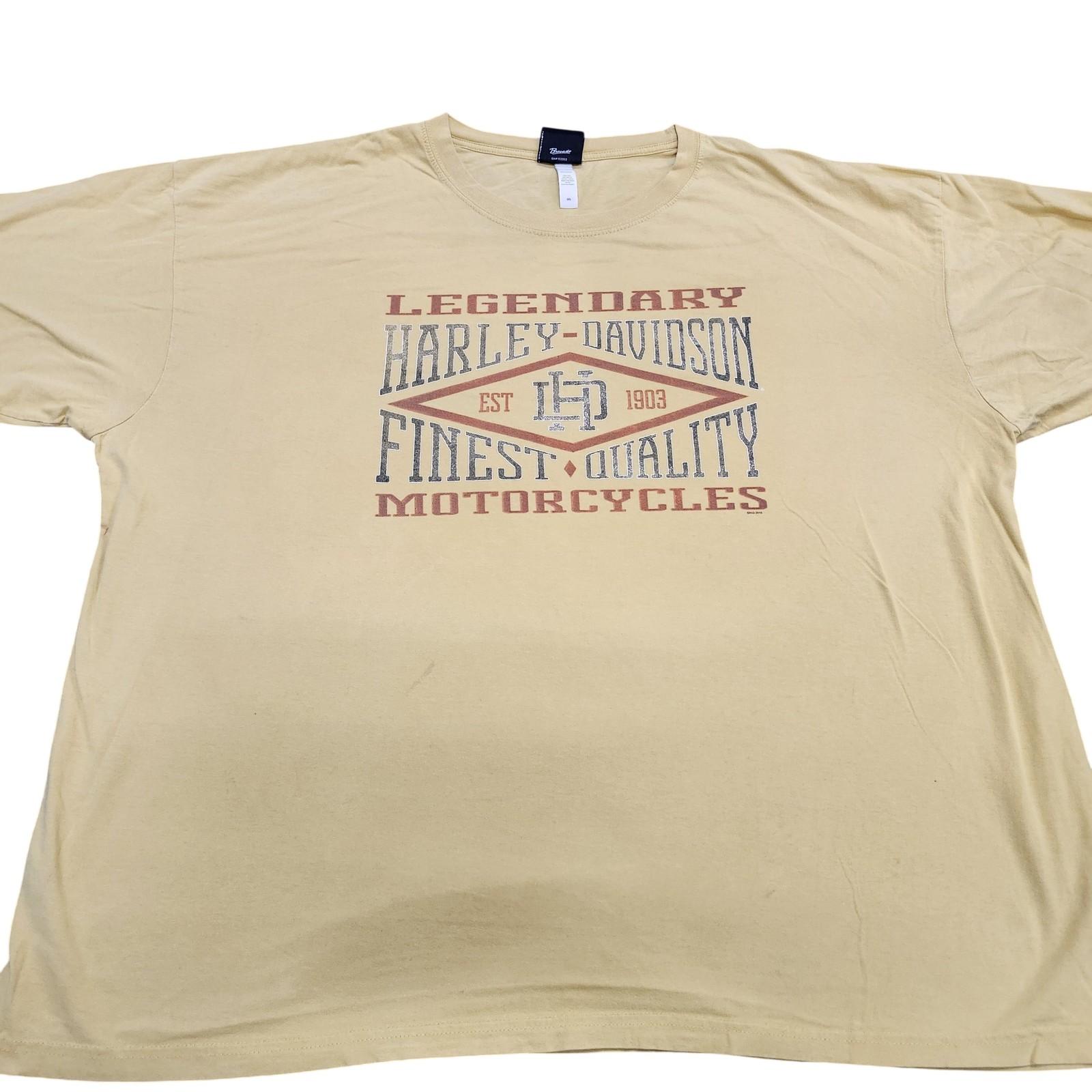 Harley-Davidson Shirt Mens 3XL Yellow Legendary Motorcycles Graphic Tee Biker Unisex T-Shirt XL