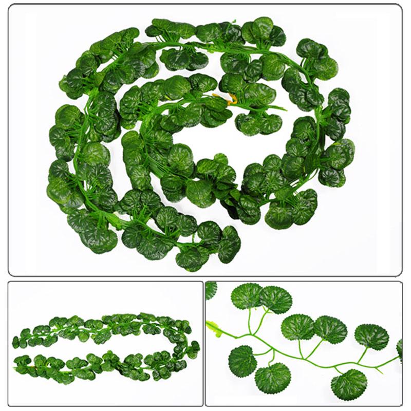 12 Pcs 2M Artificial Hanging Vine Plant Leaves Plastic Home Garden Wall Wedding Decoration