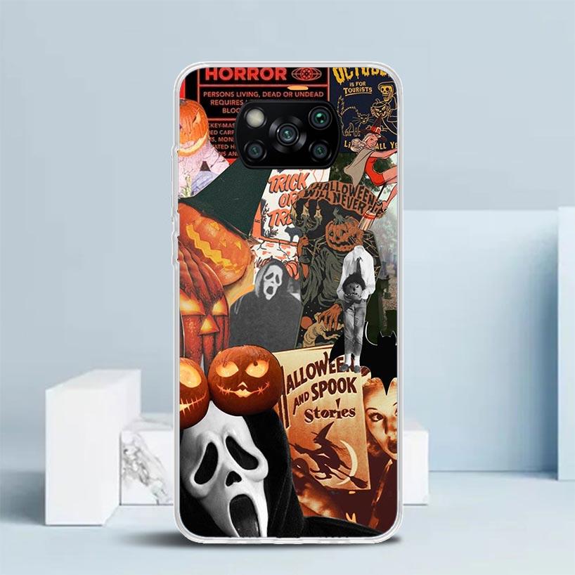 Halloween Fall Art Witch Cat Phone Case For Xiaomi Poco F7 Ultra X5 X6 X7 Pro M7 Redmi 15C 15 13C 13 12C 12 10C 10 10A 9 9C 9A 9