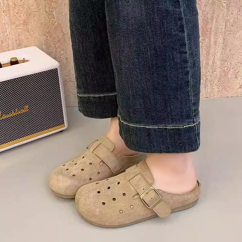 Baotou half slippers women's hole shoes new lazy cool slippers thick soles summer wear a pedal shoes