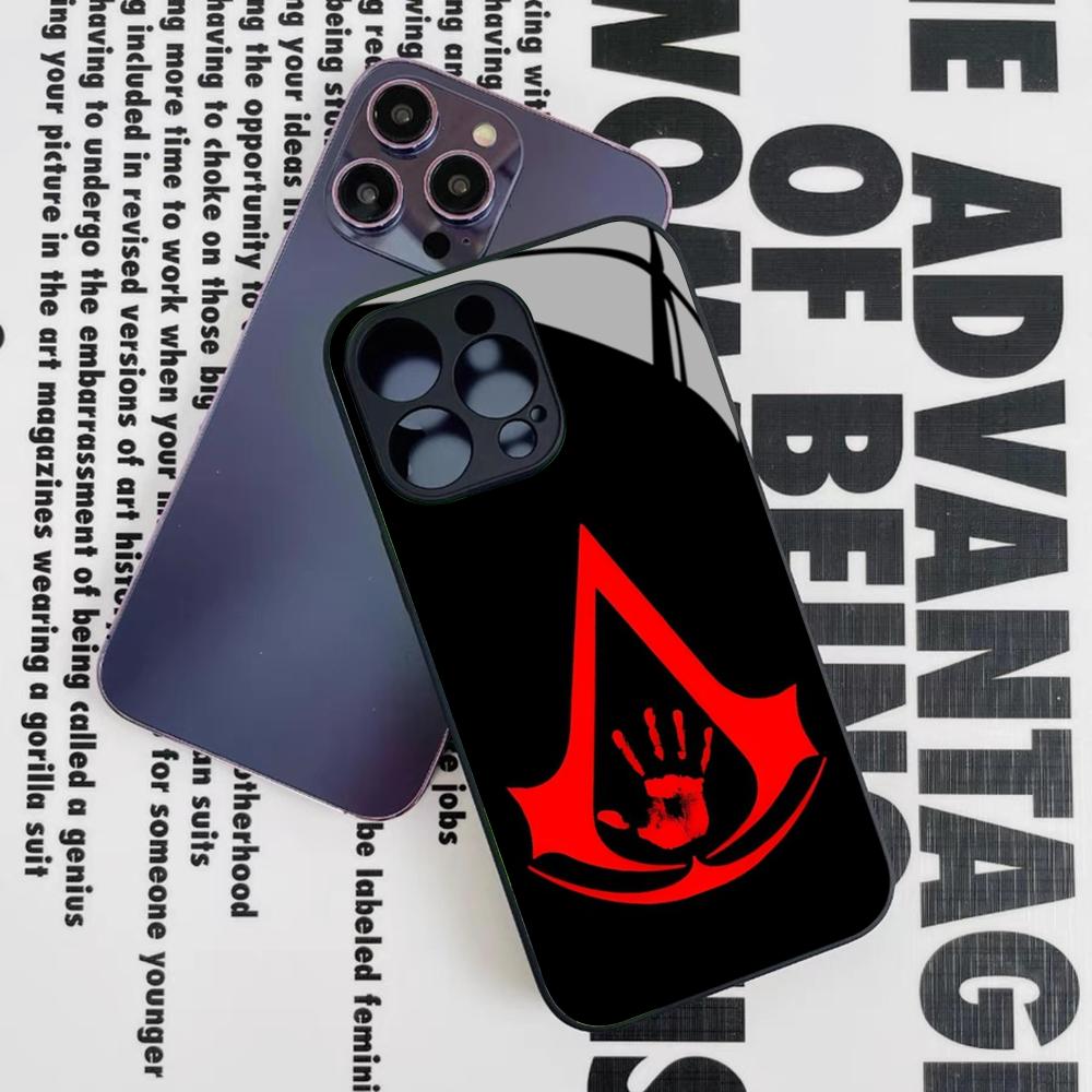 

Чехол для телефона игры A-Assassins C-Creeds для Iphone 17 16 15 14 12 11 13 Pro Max Mini X Air Puls Черное Стеклянное Покрытие iPhone 14