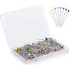 500PCS 4mm Round Glass Head Sewing Pins With Storage Box Mixed Color Dressmaking Pins For Quilting and Pattern Making