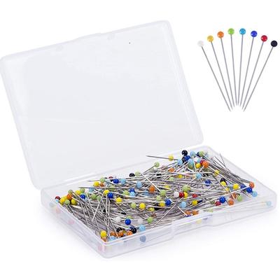 500 Stück 4 mm Runde Glaskopf Stecknadeln mit Aufbewahrungsbox Gemischte Farbe Schneidernadeln zum Quilten und für Schnittmustererstellung