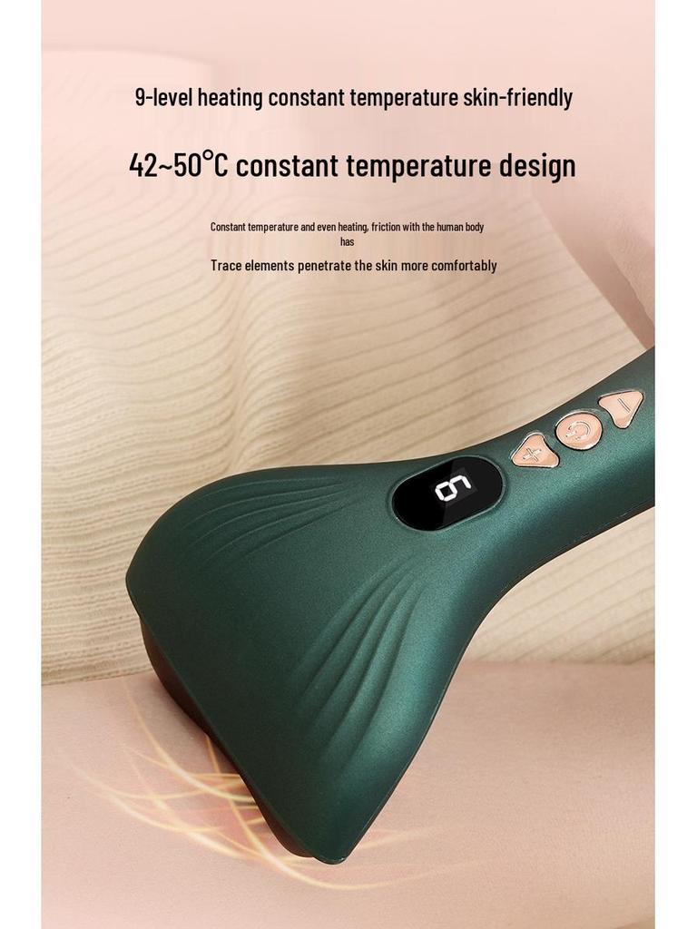 Lightweight Portable Electric Gua Sha Board with Bian Stone Vibration & Heating for Massage