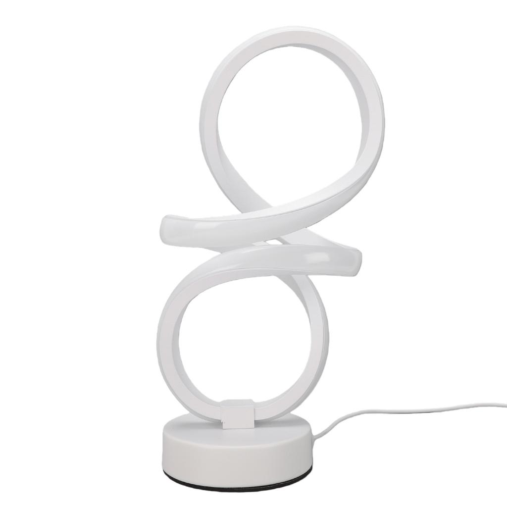 Spiral Desk Lamp LED Bedside Table Lamp with 3 Color Temperatures USB Powered Modern Night Light for Bedroom Office