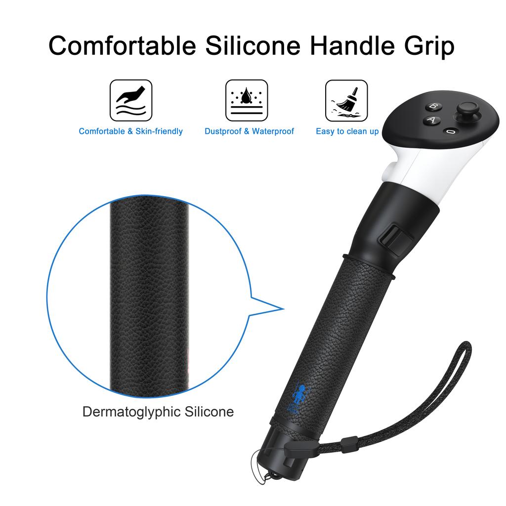 Handle Attachments for Quest 3/Quest 3S Controller Accessories, VR Gorilla Tag Long Arms Grips for Beat Saber Golf Club Baseball