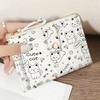 Cute Cat Ultra Thin Card Holder for Women, Lightweight Zipper Multi-Slot Wallet, Slim Card Case for Daily Carry