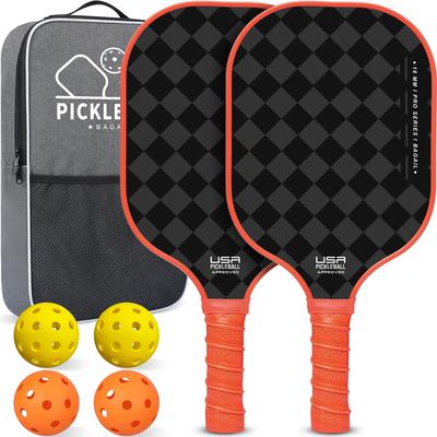 BAGAIL Pickleball Paddle Racket USAPA Approved Honeycomb Non-slip Sweat-Absorbing Grip 4 Pieces with 2 Pickleballs Carry Bag Beginner and Pro Gift Set