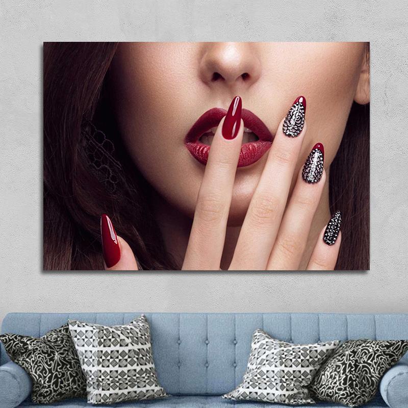 Modern Beauty Fashion Nail Art Beauty Salon Canvas Painting Unframed Posters And Print Wall Pictures For Living Room Decor