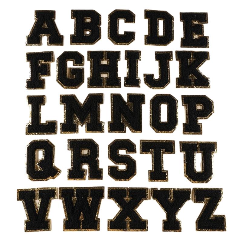 

26Pieces Letter Embroidered Sew on Patches Embroidery Applique Patches Sew On Clothing Patches for Clothes Jackets чёрный
