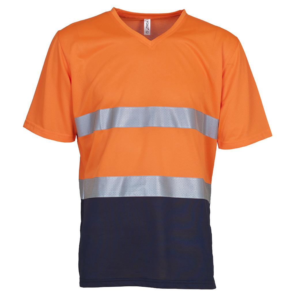 Yoko Unisex Adult Hi-Vis V Neck Safety T-Shirt