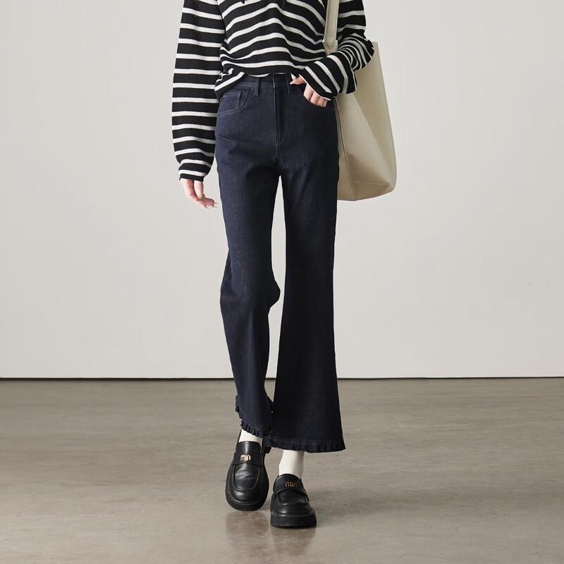 SOFSIL Women s High-Waist Ruffled Flare Cropped Jeans 28