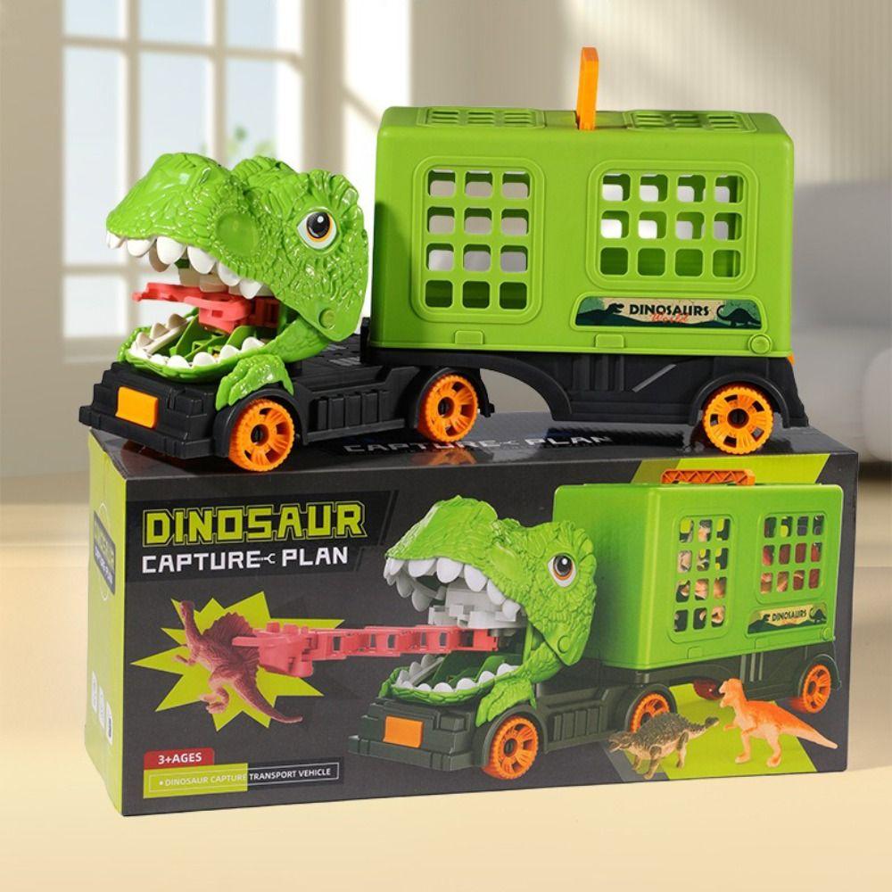 6/12 Dinosaur Model Dinosaur Truck Toys Ejection Function Dinosaur Transport  Toddler Toys
