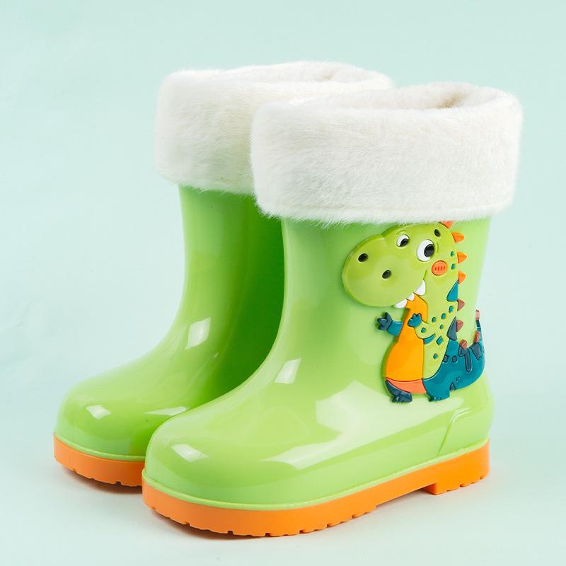 

Детские зимние резиновые сапоги с бархатной подкладкой 2023 г. — теплая, водонепроницаемая обувь для мальчиков и девочек, размеры для учеников начальной школы Inner Length 15cm [24-25]