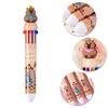 Cartoon Multicolor Pen for Color Coding Writing Drawing Journaling 10 Color-in-1 Writing Pen Multicolored Ballpoint Pen