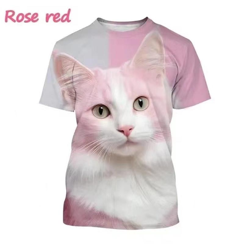 New Cat 3D Printed T Shirt Cute Animal Pet Cat Baby Graphic T-shirt For Men And Women Fashion O Neck Short-sleeved Casual Tops