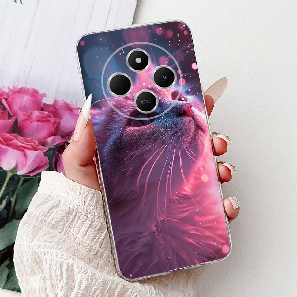For Xiaomi Redmi 14C Casing Fashion Heart Cat Cover 6.88" Soft TPU Phone Protective Shell For Xiaomi Redmi 14R 14C Cases Coque
