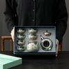 Ge Kiln Hand-Painted Kung Fu Tea Set, Household High-End Ceramic Teapot, Teacup Cover Bowl, Gift For Elders
