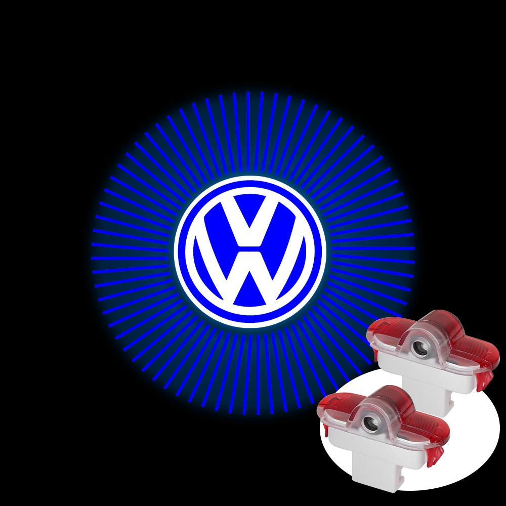 4 Stück Auto Tür Willkommensleuchte LED Kabellos Laser Projektor Logo Nachtlicht für Volkswagen VW Lavida Touran Caddy Käfer Golf Bora