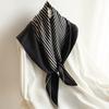 Nordic style silk striped pattern large square scarf punched silk scarf ins classic versatile handmade hand roll