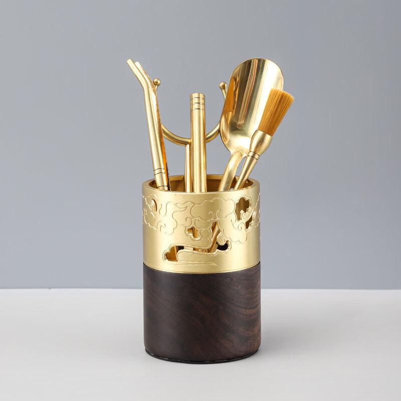 Ebony & Brass Tea Ceremony Six Gentlemen Set