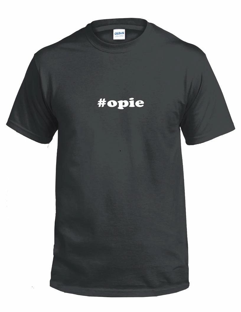 

#opie Hashtag Opie Funny Gift White Black Cotton Tee Shirt L