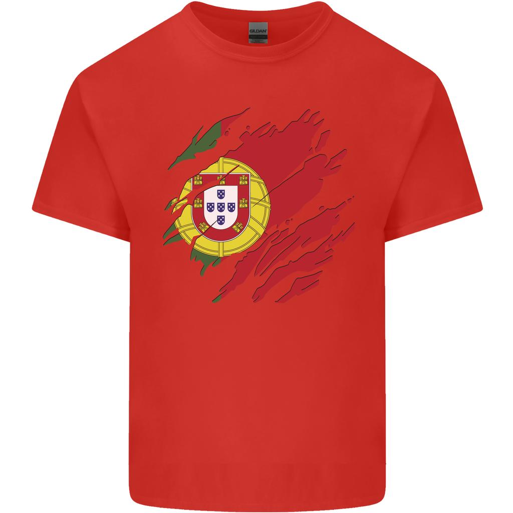 Torn Portugal Flag Portuguese Day Football Unisexs Light Cotton TShirt