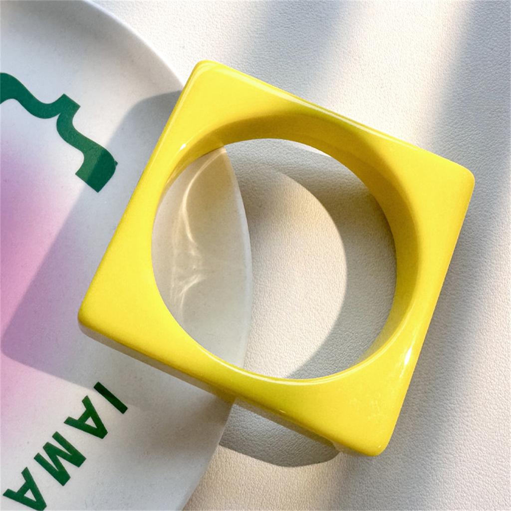 Korean Design Sense Cream Color Exaggeration Geometric Bangles Women Multicolor Gothic Bracelets Bangle Colorful Trend Jewelry