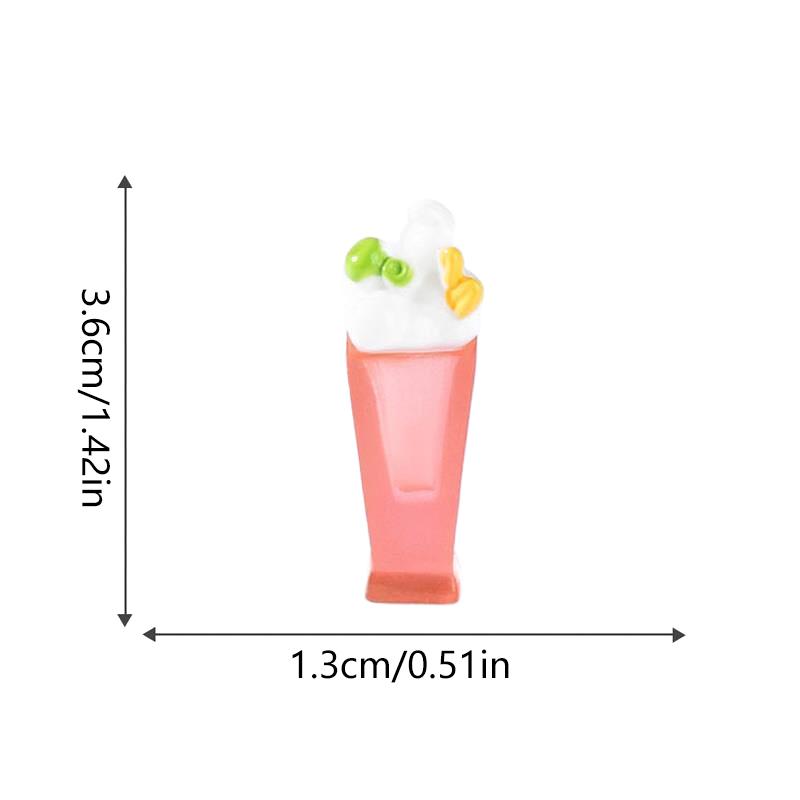 

5 шт. Милый стакан для холодных напитков со льдом, светящиеся микроландшафтные украшения, игрушки для кукольного домика, домашнее украшение, DIY полимерные аксессуары, детские подарки