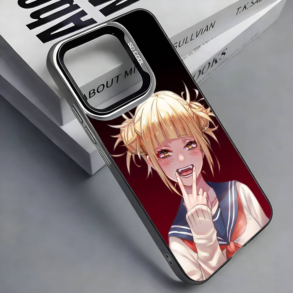 Anime H-Himiko T-Toga Phone Case For iPhone 17, 16,15,14,13,12,11 Plus,Pro Max, Colorful Silver Funda Cover