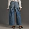 Women's Fashionable Solid Color Washed Versatile High Waist Loose Straight Leg Jeans Pants