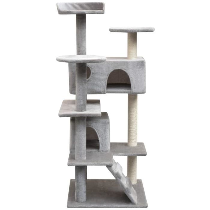 VidaXL Arbre à chat avec griffoirs en sisal 125 cm Gris